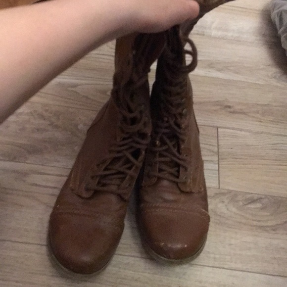 SM Shoes - Brown Combat Boots